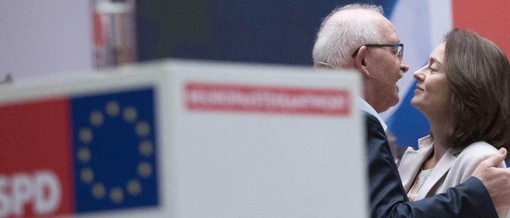 Udo Bullmann, Europa-Abgeordneter und Bundesjustizministerin Katarina Barley 