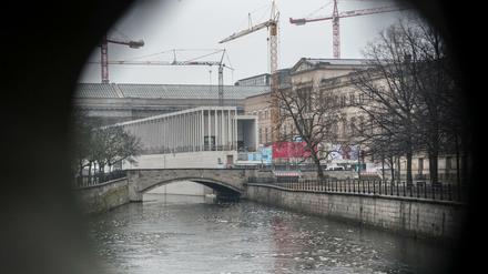 Die im Bau befindliche James-Simon-Galerie, das künftige Eingangsgebäude zur Museumsinsel.