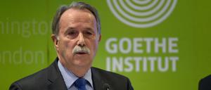 Klaus-Dieter Lehmann, Präsident des Goethe-Instituts, sprich bei der Jahres-Pressekonferenz des Instituts. 