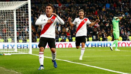 Juan Quintero jubelt beim Finale der Copa Libertadores.
