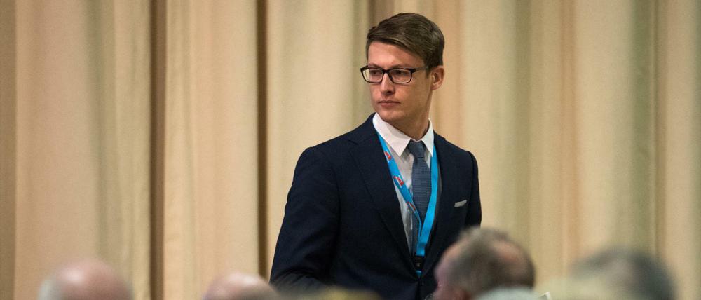 Rechte Randfigur. David Eckert, Landesvorsitzender der Jungen Alternativen, muss befürchten, dass sich die Berliner AfD von ihrer Parteijugend trennt.