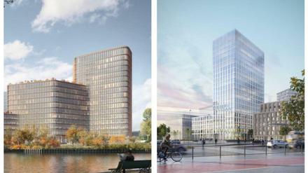 Links das Hochhaus im Norden, rechts das Hochhaus im Süden.