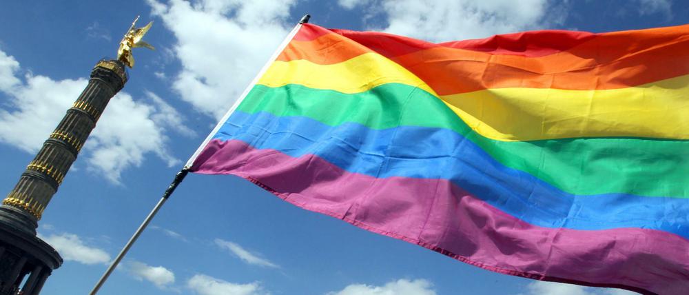 Wie groß ist die Vielfalt unter der Regenbogenfahne? Der Christopher Street Day (CSD) vor der Siegessäule in Berlin.