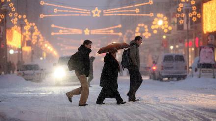 Die Friedrichstraße am 20. Dezember 2010. Damals fielen in einer Nacht 15cm Schnee.