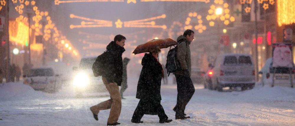 Die Friedrichstraße am 20. Dezember 2010. Damals fielen in einer Nacht 15cm Schnee.