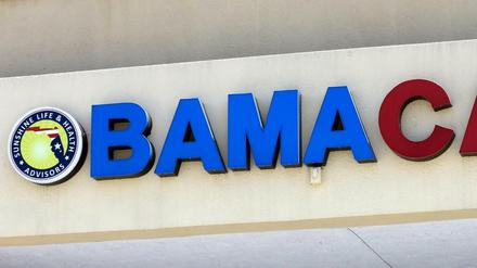 Ein Obamacare-Schild 