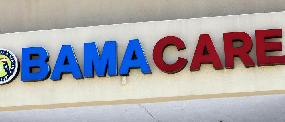 Ein Obamacare-Schild