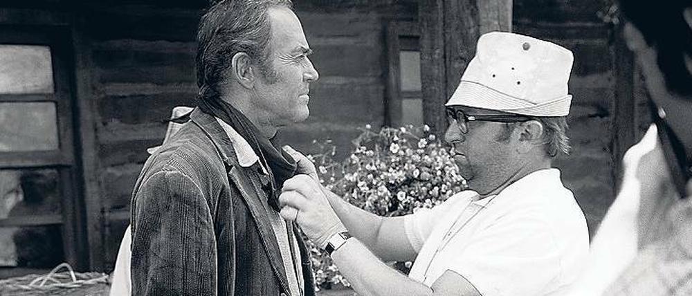 Spiel mir das Lied vom Tod. Sergio Leone (r.) und Henry Fonda beim Dreh.