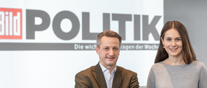 Testen das wöchentliche Magazin "Bild Politik": Nikolaus Blome und Selma Stern