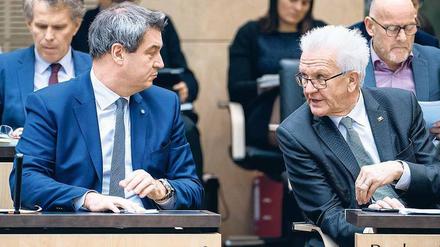 Südschiene: Markus Söder und Winfried Kretschmann am Freitag im Bundesrat. 