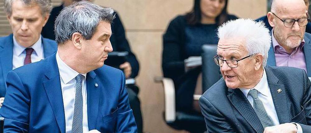 Südschiene: Markus Söder und Winfried Kretschmann am Freitag im Bundesrat. 