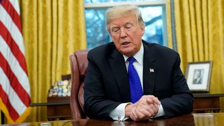Allein im Oval Office: US-Präsident Donald Trump.
