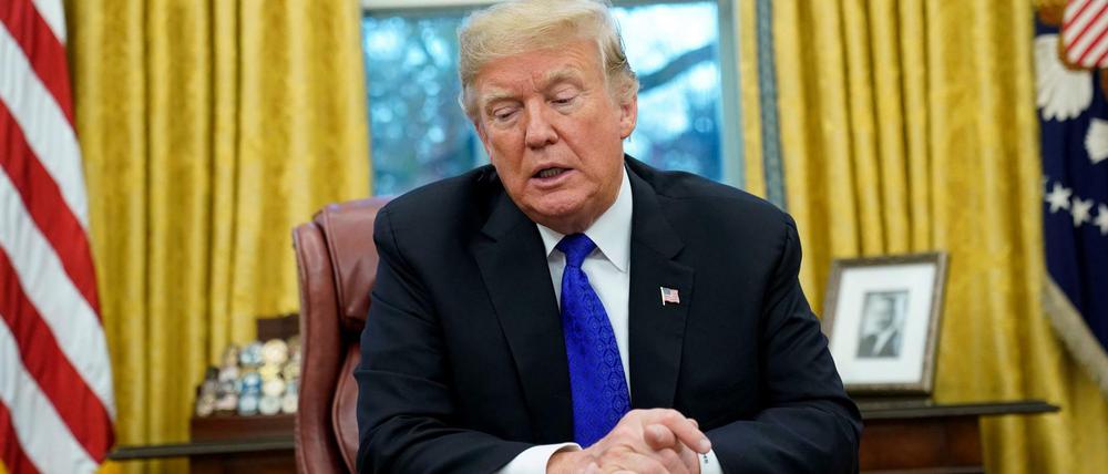 Allein im Oval Office: US-Präsident Donald Trump.