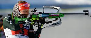 Mischt wieder mit. Laura Dahlmeier ist früher als geplant im Wettkampf-Modus.