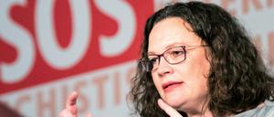 Andrea Nahles, Fraktionsvorsitzende der SPD im Bundestag und SPD-Parteivorsitzende.