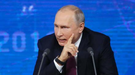 Der russische Präsident Wladimir Putin bei der jährlichen Pressekonferenz.