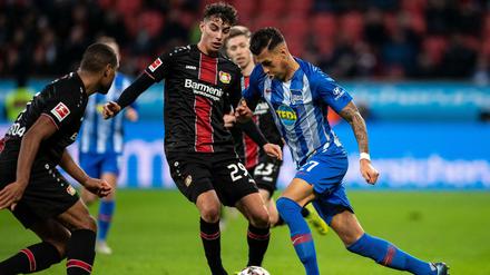 Berlins Davie Selke kam gegen Leverkusen zu selten zum Zug.
