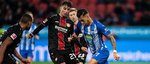 Berlins Davie Selke kam gegen Leverkusen zu selten zum Zug.