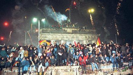 Auf den Ruinen des geteilten Landes läuteten die Berliner das neue Jahr ein.
