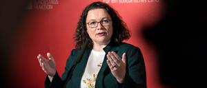 SPD-Parteivorsitzende Andrea Nahles. 