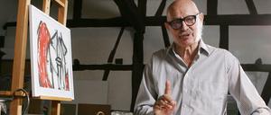 Der Künstler Adam Lude Döring arbeitet in seinem Atelier in Häfnerhaslach, einem Ortsteil von Sachsenheim.