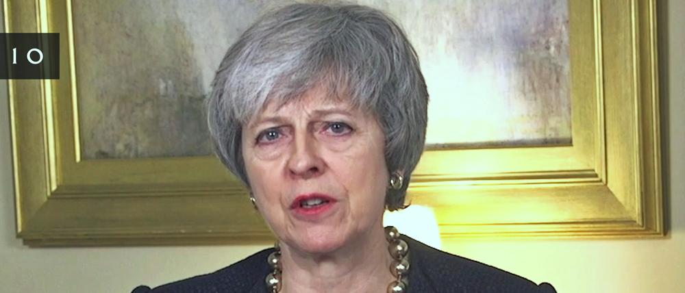 Theresa May, Premierministerin von Großbritannien, während ihrer Videobotschaft zum neuen Jahr. 