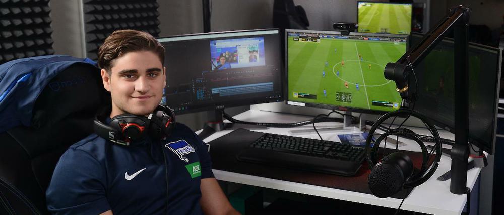 Elias Nerlich, Mannschaftskapitän der E-Sport-Mannschaft von Hertha BSC.