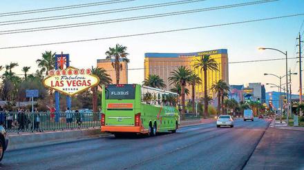 Leaving Las Vegas. Flixbus fährt inzwischen auch im Westen der USA, im nächsten Jahr soll vom Drehkreuz New York auch die Ostküste erobert werden. 