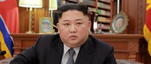 Kim Jong Un bei seiner Neujahrsansprache.