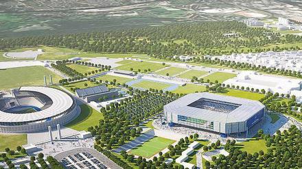 Stadionträume. So könnte eine neue Hertha-Arena aussehen.