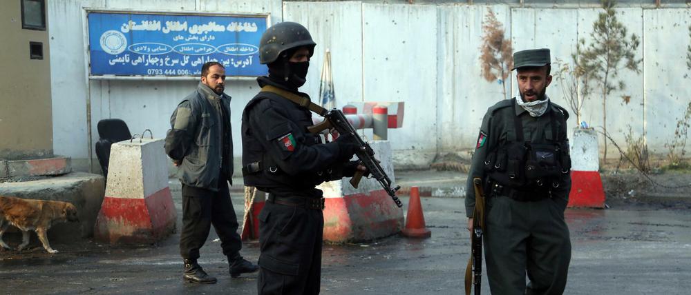 Afghanische Sicherheitskräfte in Kabul nach einem Anschlag Ende Dezember