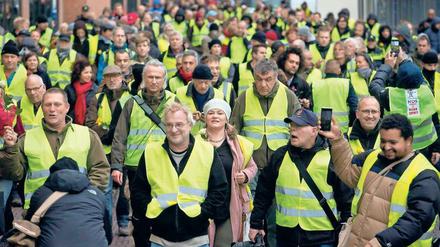 Rechts, links? Eine Solidaritäts-Demonstration von „Gelbwesten“ in Amsterdam am 8. Dezember 2018.