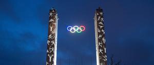 Die Ringe leuchten schon mal. Thomas Härtel ist für Olympische Spiele 2036 in Berlin offen. 