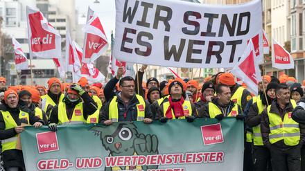 Geldtransport-Beschäftigte hatten zuletzt deutschlandweit gestreikt, wie hier in München.