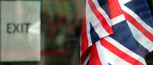 Fahnen des Vereinigten Königreich Großbritannien in London.