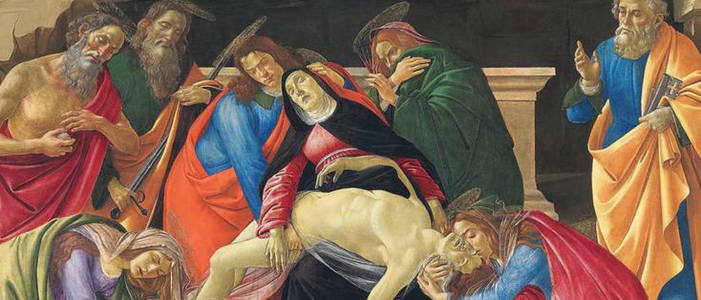 Biblisches Drama. Botticellis „Beweinung Christi“ zierte einst den Hochaltar von S. Paolino in Florenz.
