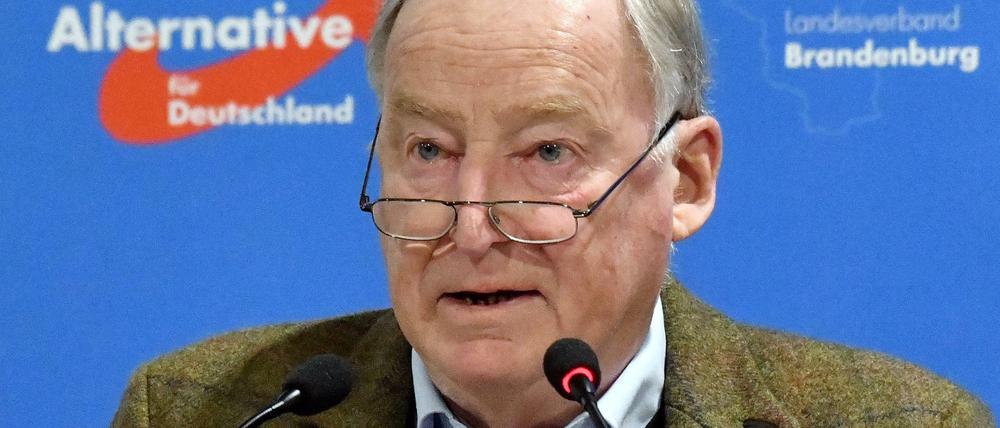 Alexander Gauland, AfD-Bundesvorsitzender, will notfalls juristisch gegen eine Beobachtung durch den Verfassungsschutz vorgehen.. +++ dpa-Bildfunk +++