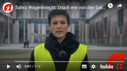 Protest vor dem Kanzleramt: Sahra Wagenknecht in einem vor Weihnachten von ihrer Sammlungsbewegung verbreiteten Video.