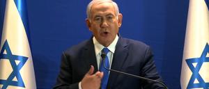 Israels Ministerpräsident Benjamin Netanjahu am Montagabend.