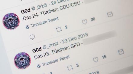 Ein Profil bei Twitter, auf dem auf Daten von Politikern verlinkt wird.