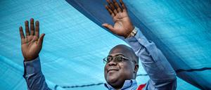 Félix Tshisekedi - hier bei einer Wahlkampfveranstaltung - ist zum Sieger erklärt worden.