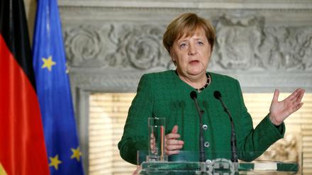 Bundeskanzlerin Angela Merkel (CDU) bei ihrem Besuch in Athen.