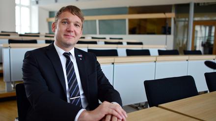 André Poggenburg im Landtag in Brandenburg.