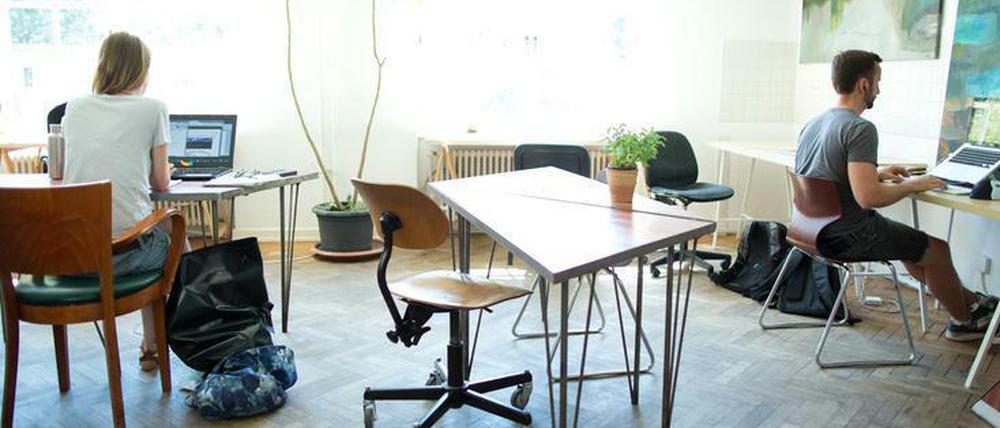 Die Arbeit am Co-Working-Space eines Berliner Start-ups