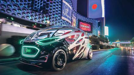 Flexibel in die Zukunft. Die Studie „Urbanetic“, die Mercedes auf der CES zeigt, soll sich mit unterschiedlichen Aufbauten an diverse Transportszenarien anpassen können. 