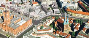 Die Grunerstraße soll näher ans Rote Rathaus rücken. Vor dem alten Stadthaus entstehen neue Gebäude. 