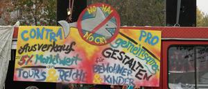 Demo gegen Immobilienhaie im Oktober. 