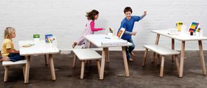 Mit dem „Growing table“ fing es für Olaf Schroeder an. Drei Beinelemente zum Einschrauben machen vier Tischhöhen möglich.