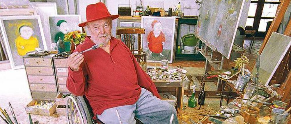 Der Maler Kurt Mühlenhaupt in seinem Atelier. Foto: Rolf Kremming/Imago