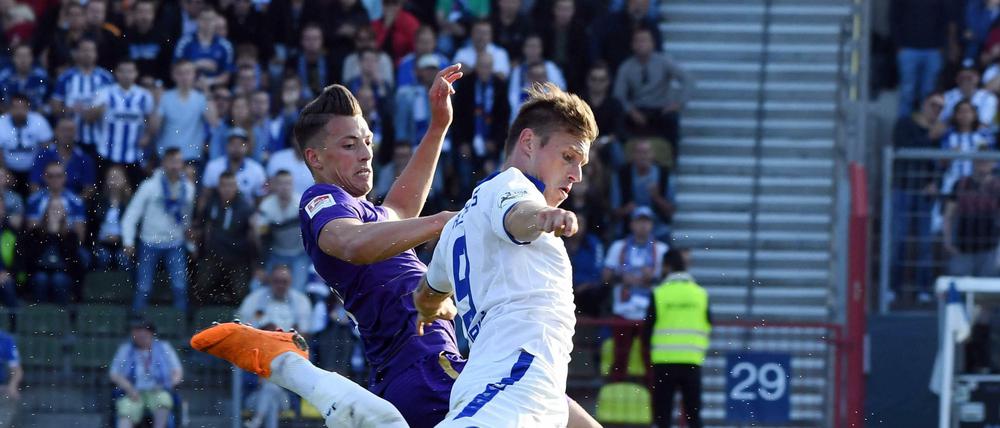 Nicolai Rapp (links) wechselt nach anderthalb Jahren in Aue zum 1. FC Union.